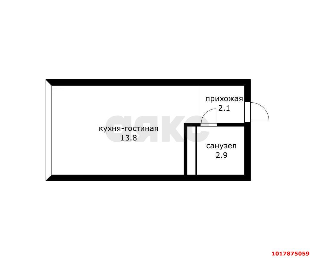 Фото №6: Студия <span class="whitespace-nowrap">19 м²</span>, <span class="whitespace-nowrap">16/16 эт.</span> - Краснодар, Прикубанский внутригородской округ, мкр. жилой комплекс Самолёт-5, ул. Ивана Беличенко, 103