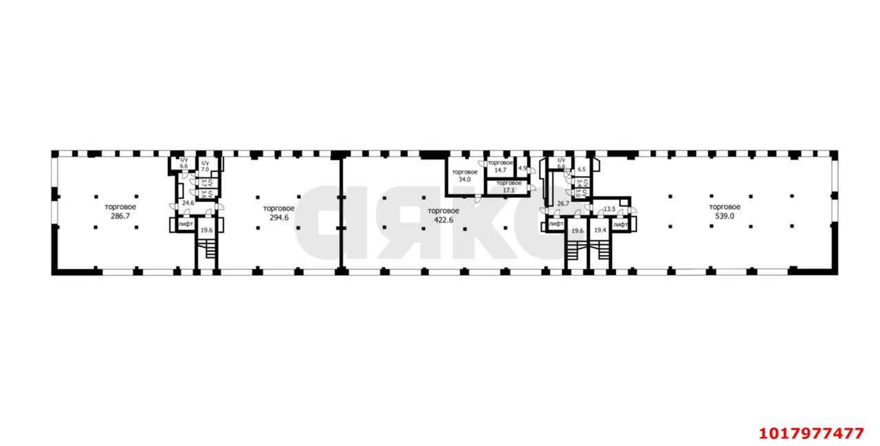 Фото №10: Торговое помещение <span class="whitespace-nowrap">1100 м²</span>, <span class="whitespace-nowrap">1/3 эт.</span> - Краснодар, Прикубанский внутригородской округ, мкр. КП Николино Парк, ул. Сталинградская, 1
