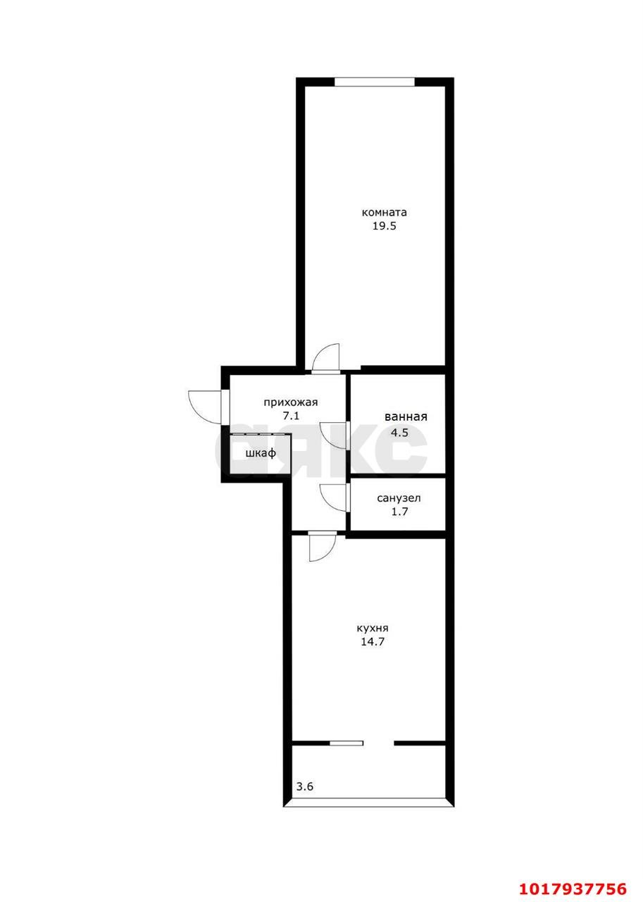 Фото №10: 1-комнатная квартира <span class="whitespace-nowrap">53 м²</span>, <span class="whitespace-nowrap">3/16 эт.</span> - Краснодар, Западный внутригородской округ, Горогороды, ЖК Береговая-2, мкр. Центральный, ул. Береговая, 2к1