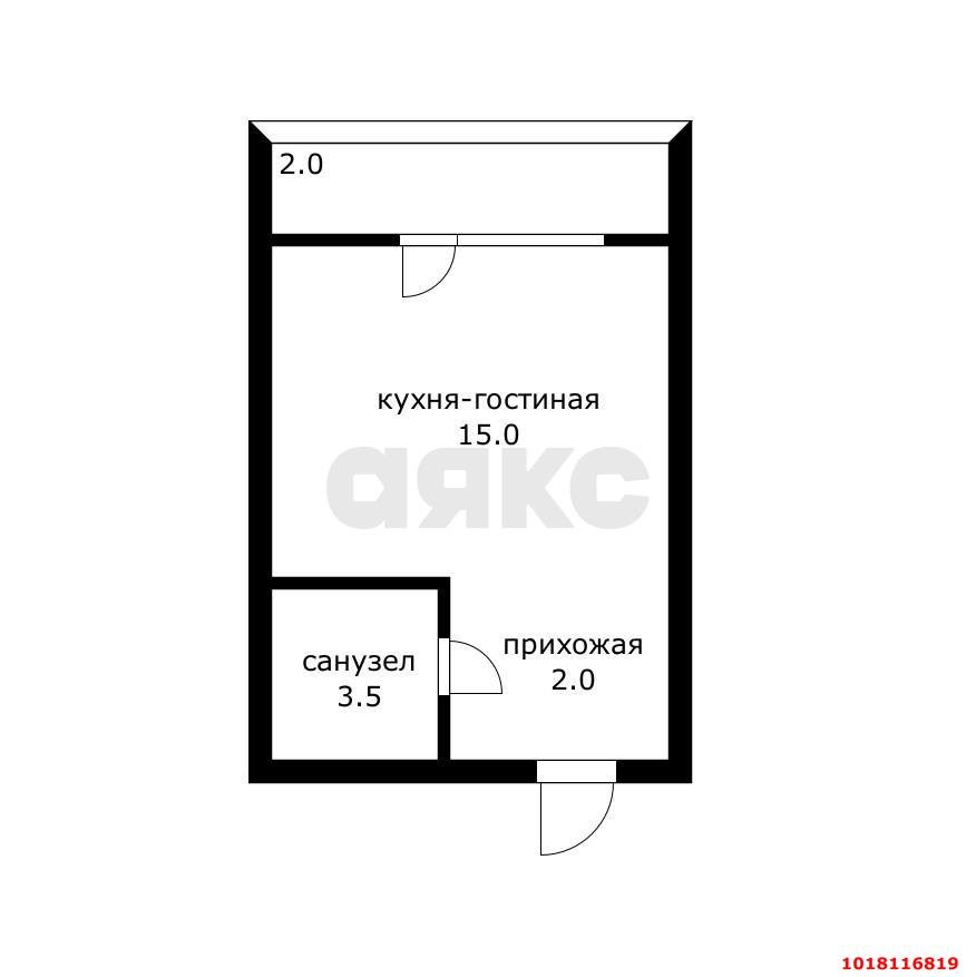 Фото №11: Студия <span class="whitespace-nowrap">23 м²</span>, <span class="whitespace-nowrap">4/16 эт.</span> - Краснодарский, Прикубанский внутригородской округ, мкр. жилой комплекс Параллели, 66к1