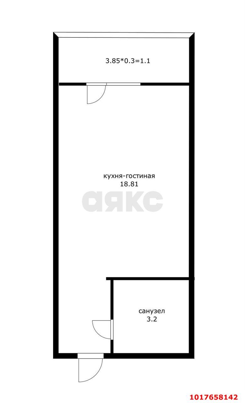 Фото №7: Студия <span class="whitespace-nowrap">26 м²</span>, <span class="whitespace-nowrap">1/4 эт.</span> - Новая Адыгея, мкр. жилой комплекс Золотая линия 2, ул. Бжегокайская, 25/3