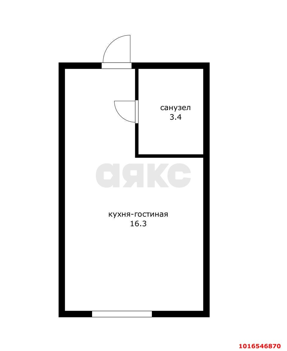 Фото №2: Студия <span class="whitespace-nowrap">22 м²</span>, <span class="whitespace-nowrap">2/7 эт.</span> - Краснодар, Прикубанский внутригородской округ, жилой комплекс Европа-Сити, мкр. жилой комплекс Европа Клубный Квартал 6, ул. Античная, 14