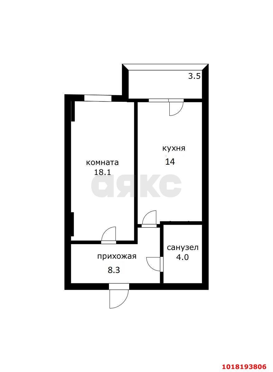 Фото №8: 1-комнатная квартира <span class="whitespace-nowrap">48 м²</span>, <span class="whitespace-nowrap">3/17 эт.</span> - Краснодар, Прикубанский внутригородской округ, Музыкальный, ЖК Времена Года, мкр. имени Петра Метальникова, ул. Петра Метальникова, 5к1