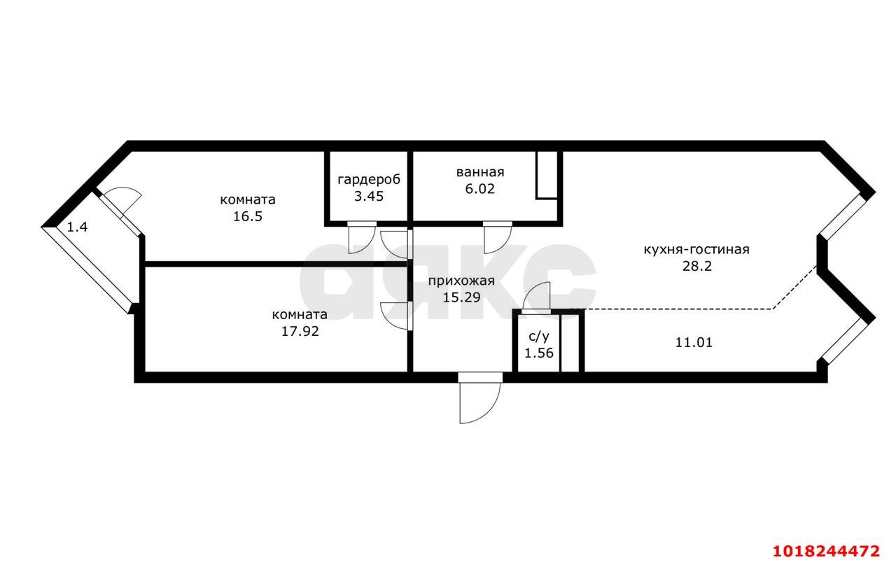 Фото №6: 3-комнатная квартира <span class="whitespace-nowrap">100 м²</span>, <span class="whitespace-nowrap">10/25 эт.</span> - Краснодар, Карасунский внутригородской округ, ж/м Пашковский, ул. Леонида Лаврова, 4