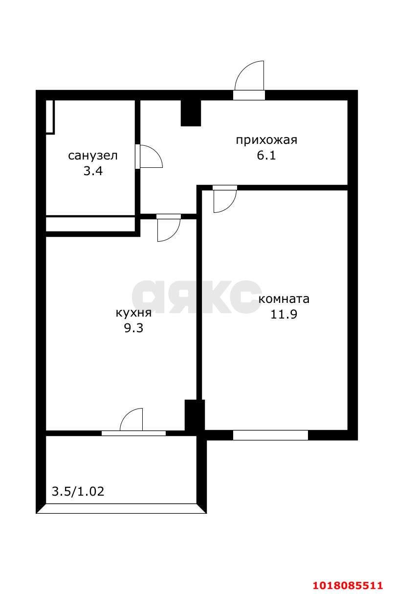 Фото №6: 1-комнатная квартира <span class="whitespace-nowrap">30 м²</span>, <span class="whitespace-nowrap">6/18 эт.</span> - Краснодар, Прикубанский внутригородской округ, Музыкальный, мкр. ЖК Притяжение, ул. Московская, 118к1