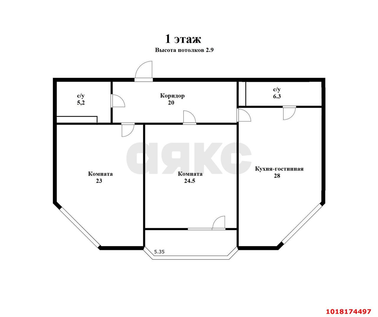 Фото №7: 3-комнатная квартира <span class="whitespace-nowrap">175 м²</span>, <span class="whitespace-nowrap">20/21 эт.</span> - Краснодар, Центральный внутригородской округ, мкр. Центральный, ул. Ломоносова, 97