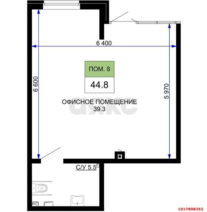 Фото №4: Торговое помещение <span class="whitespace-nowrap">44 м²</span>, <span class="whitespace-nowrap">1/16 эт.</span> - Краснодар, Прикубанский внутригородской округ, мкр. жилой комплекс Дыхание, ул. Лётчика Позднякова, 2к27