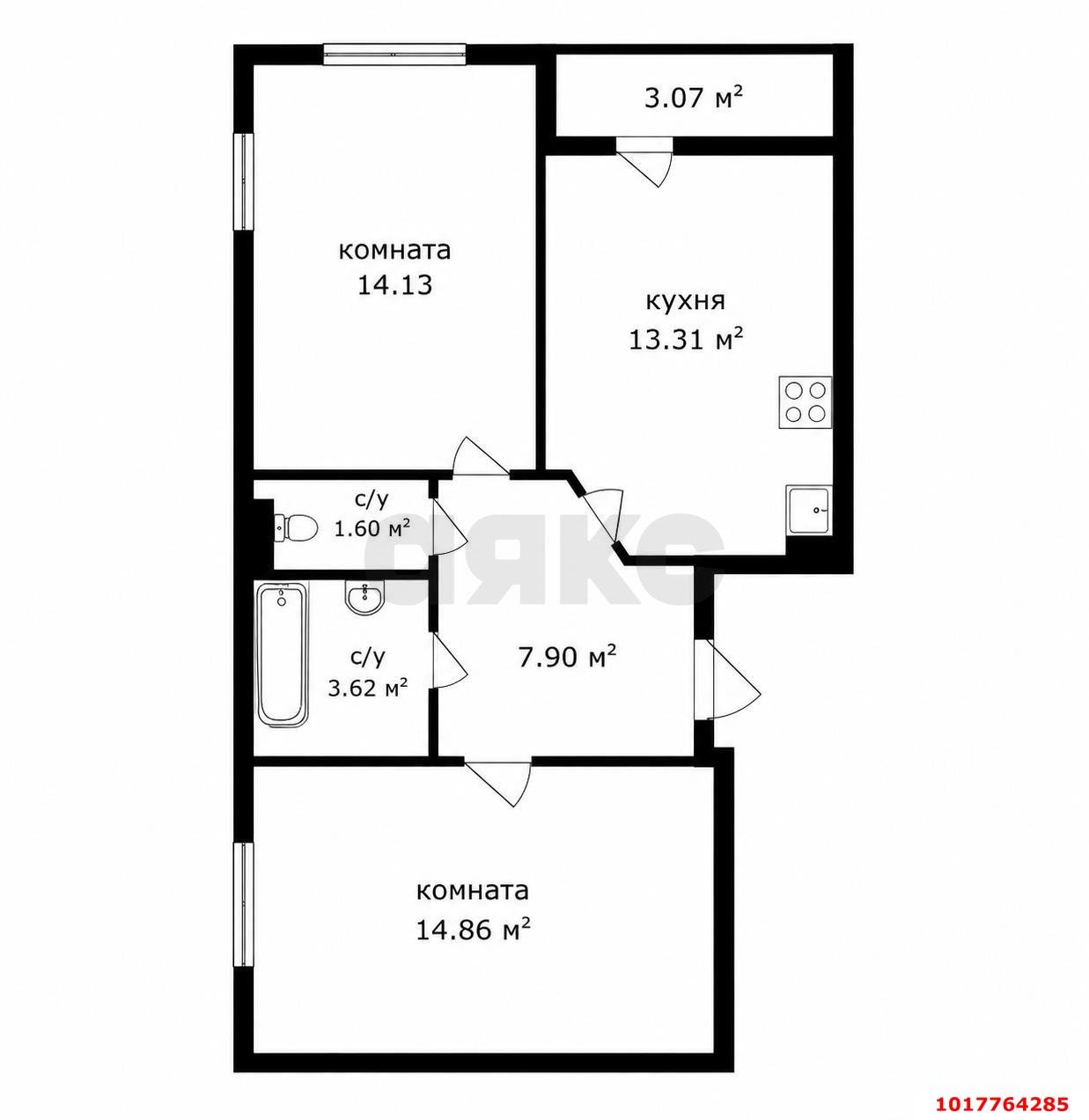 Фото №2: 2-комнатная квартира <span class="whitespace-nowrap">55 м²</span>, <span class="whitespace-nowrap">17/18 эт.</span> - Краснодар, Прикубанский внутригородской округ, мкр. ЖК Архитектор, ул. Наставников, 10