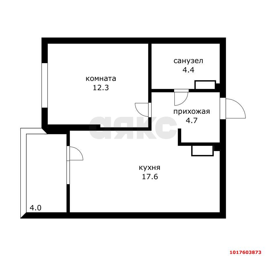 Фото №6: 1-комнатная квартира <span class="whitespace-nowrap">43 м²</span>, <span class="whitespace-nowrap">14/18 эт.</span> - Краснодар, Прикубанский внутригородской округ, мкр. Парк Победы, ул. имени Героя Дангириева, 2к3