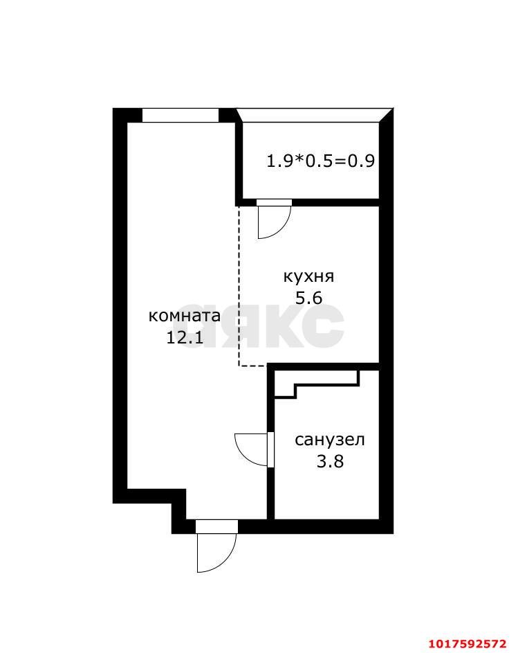 Фото №3: Студия <span class="whitespace-nowrap">22 м²</span>, <span class="whitespace-nowrap">14/18 эт.</span> - Краснодар, Прикубанский внутригородской округ, мкр. ЖК Архитектор, ул. Доблести, 10