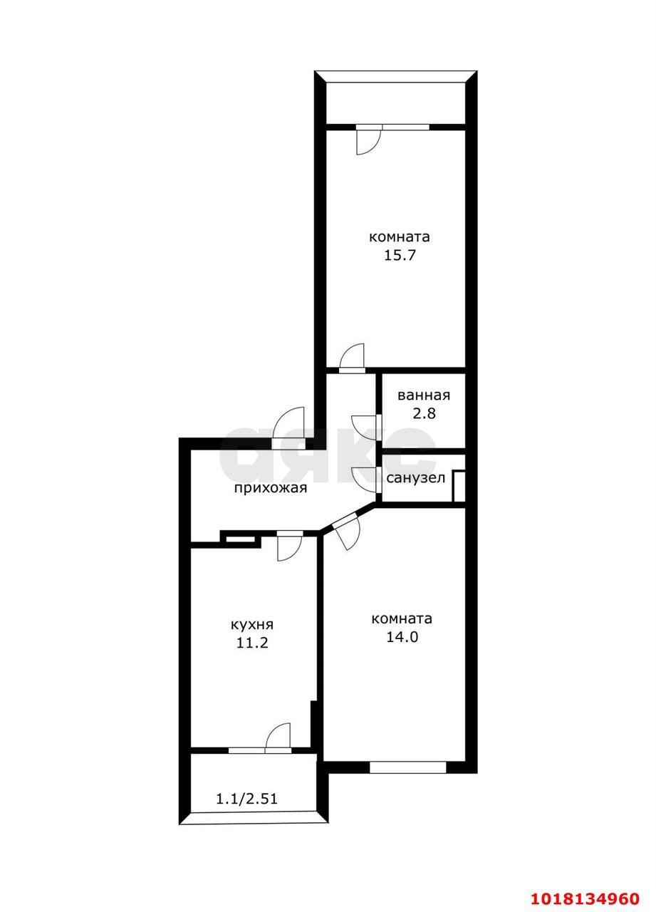 Фото №13: 2-комнатная квартира 60&nbsp;м², 1/19&nbsp;эт. - Краснодар, Прикубанский внутригородской округ, имени Петра Метальникова, мкр. ЖК Победный, ул. Евгении Жигуленко, 13с1