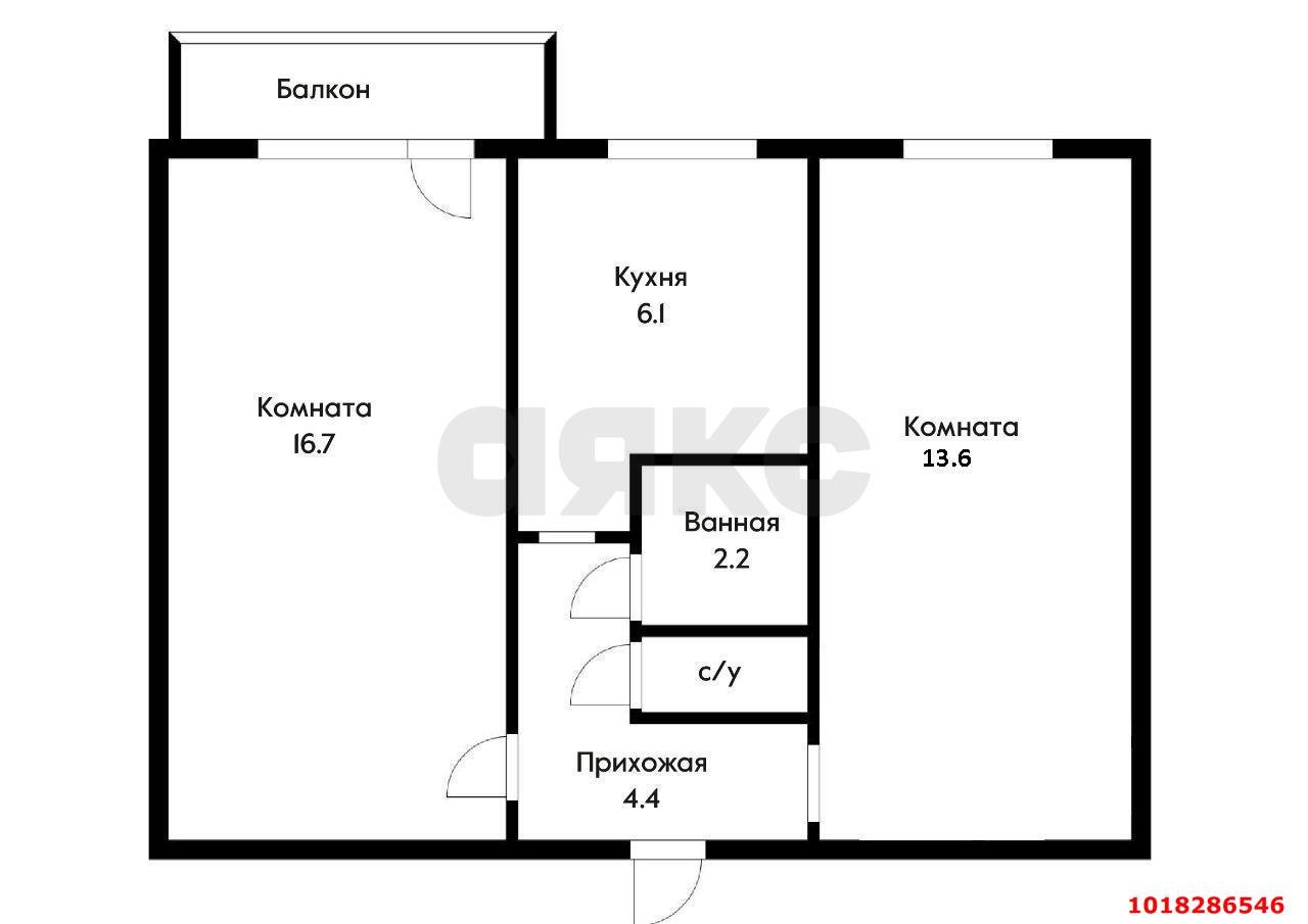 Фото №8: 2-комнатная квартира <span class="whitespace-nowrap">47 м²</span>, <span class="whitespace-nowrap">4/5 эт.</span> - Краснодар, Прикубанский внутригородской округ, мкр. Фестивальный, ул. Гагарина, 87