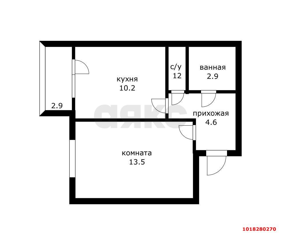 Фото №7: 1-комнатная квартира <span class="whitespace-nowrap">32 м²</span>, <span class="whitespace-nowrap">4/7 эт.</span> - Краснодар, Прикубанский внутригородской округ, мкр. Музыкальный, ул. Ангарская, 2/5