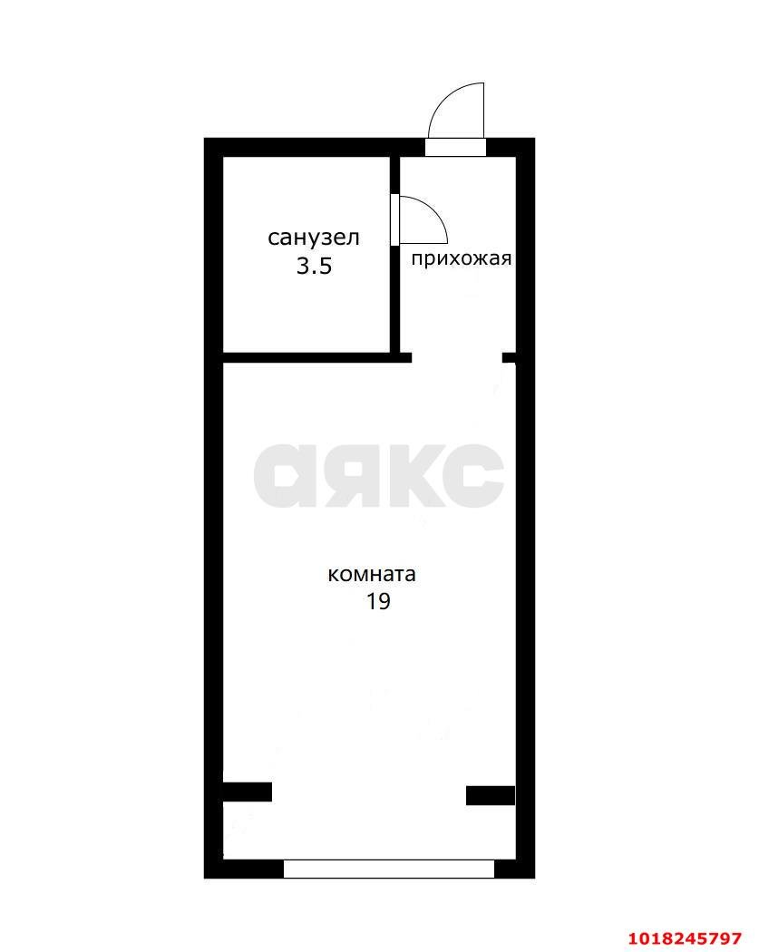 Фото №5: Студия <span class="whitespace-nowrap">24 м²</span>, <span class="whitespace-nowrap">6/7 эт.</span> - Российский, мкр. Прикубанский внутригородской округ, ул. 2-я Тверская, 2