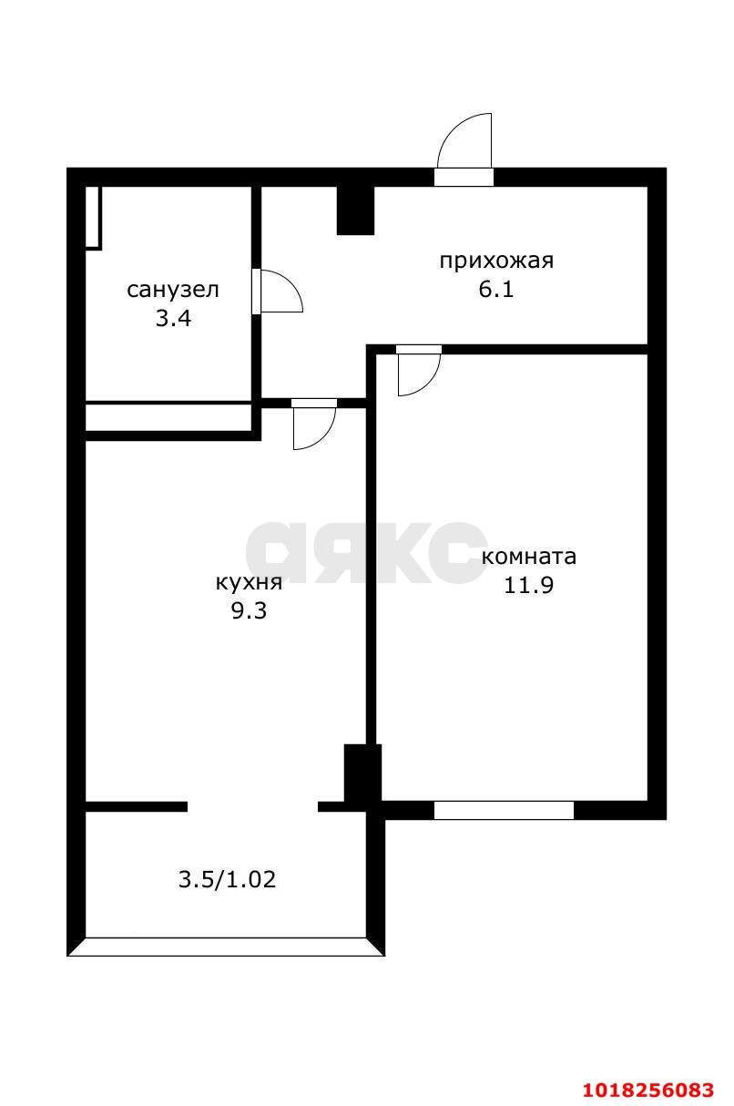 Фото №13: 1-комнатная квартира <span class="whitespace-nowrap">34 м²</span>, <span class="whitespace-nowrap">13/16 эт.</span> - Краснодар, Прикубанский внутригородской округ, Музыкальный, мкр. ЖК Притяжение, ул. Московская, 118к1