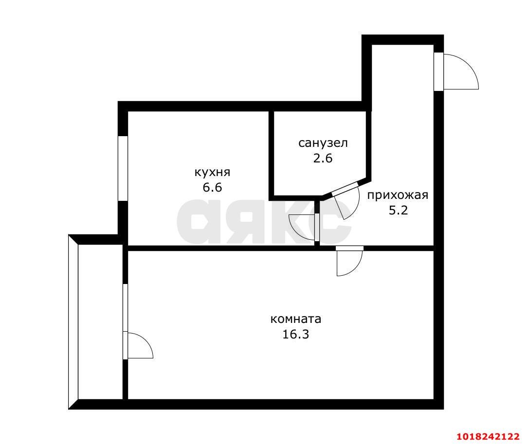 Фото №8: 1-комнатная квартира <span class="whitespace-nowrap">33 м²</span>, <span class="whitespace-nowrap">3/5 эт.</span> - Краснодар, Центральный внутригородской округ, Покровка, мкр. Центральный, ул. Радио, 12