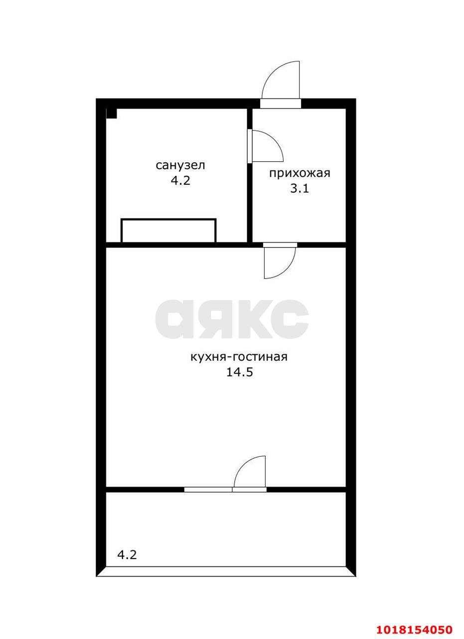 Фото №3: Студия <span class="whitespace-nowrap">24 м²</span>, <span class="whitespace-nowrap">6/16 эт.</span> - Краснодар, Прикубанский внутригородской округ, мкр. Парк Победы, ул. Героя Пешкова, 14к1