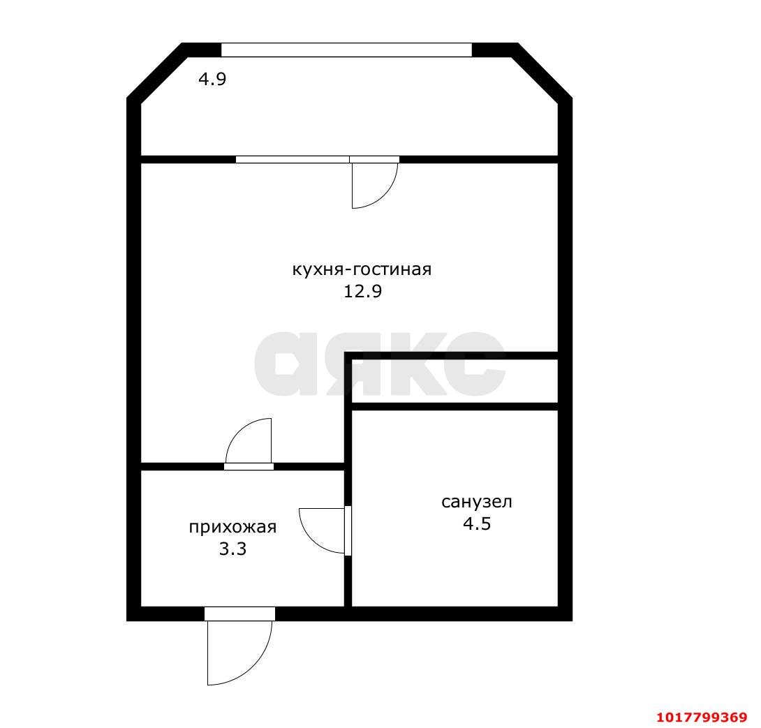 Фото №6: Студия <span class="whitespace-nowrap">20 м²</span>, <span class="whitespace-nowrap">4/5 эт.</span> - Яблоновский, ул. Космическая, 88к7