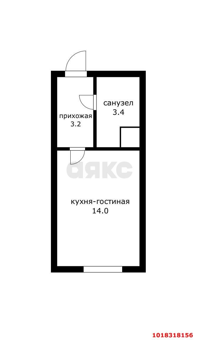 Фото №10: Студия <span class="whitespace-nowrap">20 м²</span>, <span class="whitespace-nowrap">1/9 эт.</span> - Краснодар, Карасунский внутригородской округ, ж/м Пашковский, ул. Кирова, 234