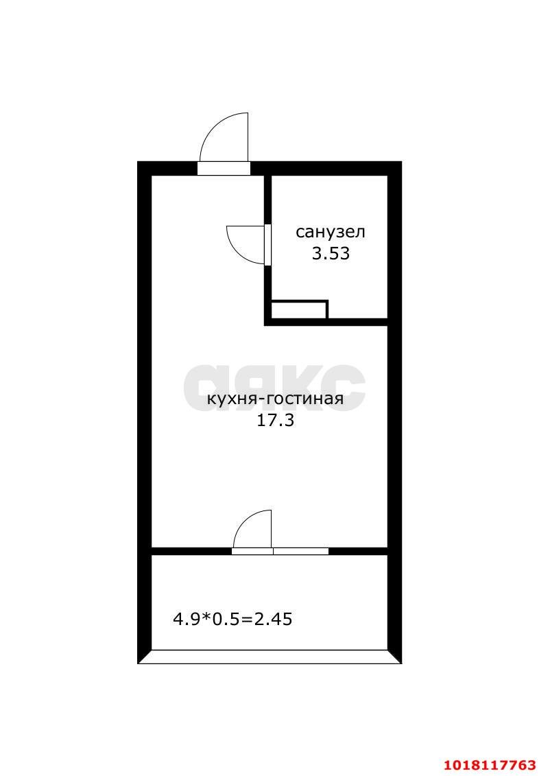 Фото №3: Студия <span class="whitespace-nowrap">26 м²</span>, <span class="whitespace-nowrap">11/12 эт.</span> - Яблоновский, мкр. жилой комплекс Вектор, ул. Базовская, 21к3