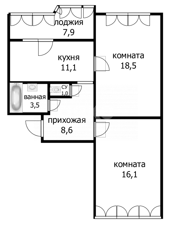 Фото №24: 2-комнатная квартира 66 м² - Анапа, 12-й, ул. Стахановская, 13