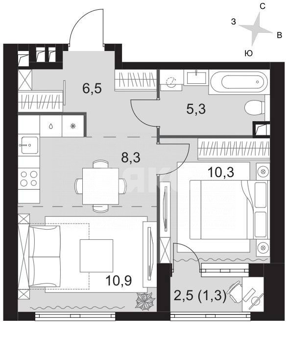 Фото №8: 2-комнатная квартира 42 м² - Москва, ЖК Архитектор, ул. Академика Волгина, 2
