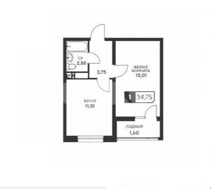 Фото №1: 1-комнатная квартира 34 м² - Анапа, ул. Анапское шоссе, 1