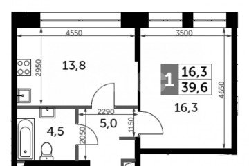 Фото №3: 1-комнатная квартира 40 м² - Москва, мкр. жилой комплекс Сидней Сити, ул. Шелепихинская набережная, 38к5