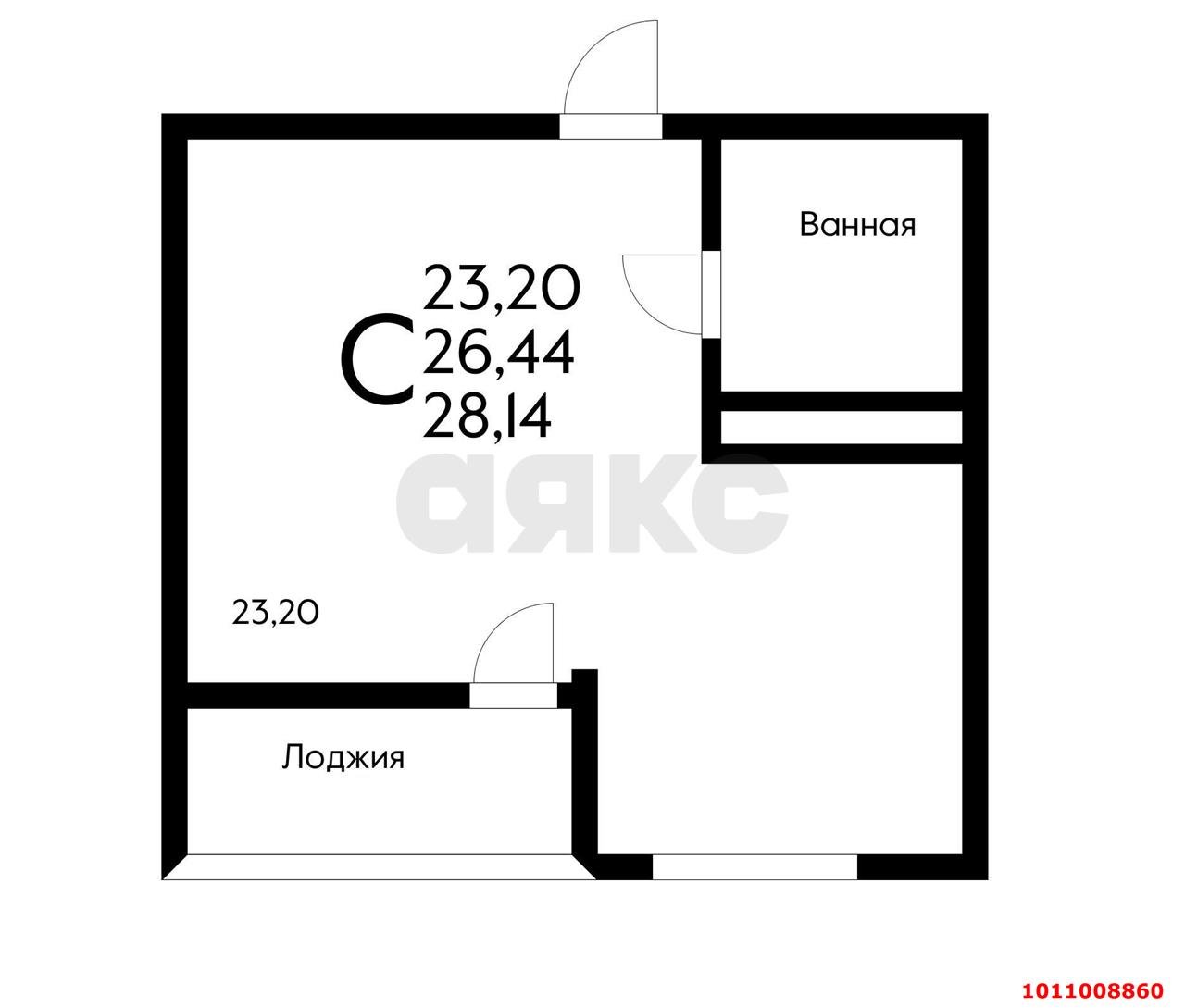 Фото №4: Студия <span class="whitespace-nowrap">26 м²</span>, <span class="whitespace-nowrap">5/8 эт.</span> - Краснодар, Прикубанский внутригородской округ, мкр. Славянский, ул. Красных Партизан, 1/4к22