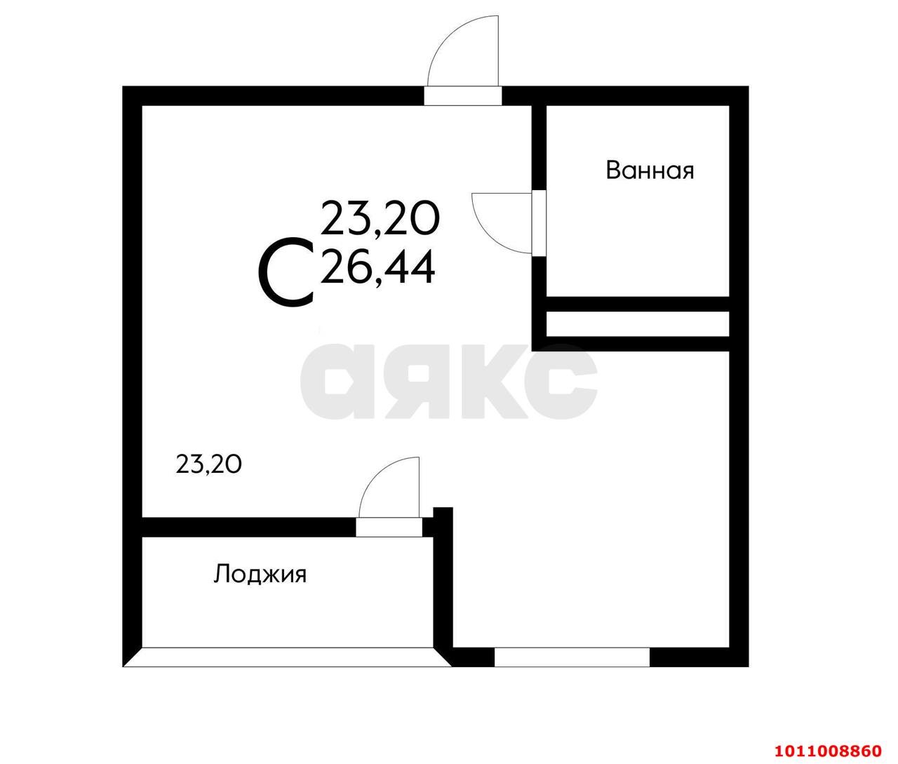 Фото №4: Студия <span class="whitespace-nowrap">26 м²</span>, <span class="whitespace-nowrap">5/8 эт.</span> - Краснодар, Прикубанский внутригородской округ, мкр. Славянский, ул. Красных Партизан, 1/4к22