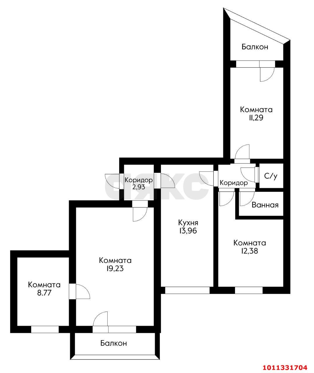 Фото №17: 4-комнатная квартира 77 м² - Краснодар, Школьный, ул. Школьная, 13/2