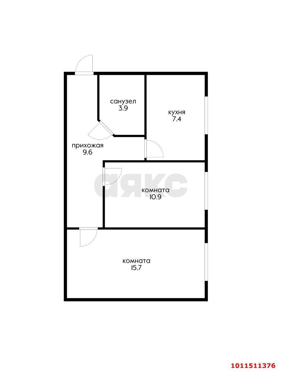 Фото №3: 2-комнатная квартира 47 м² - Краснодар, мкр. Карасунский внутригородской округ, ул. Карасунская, 257
