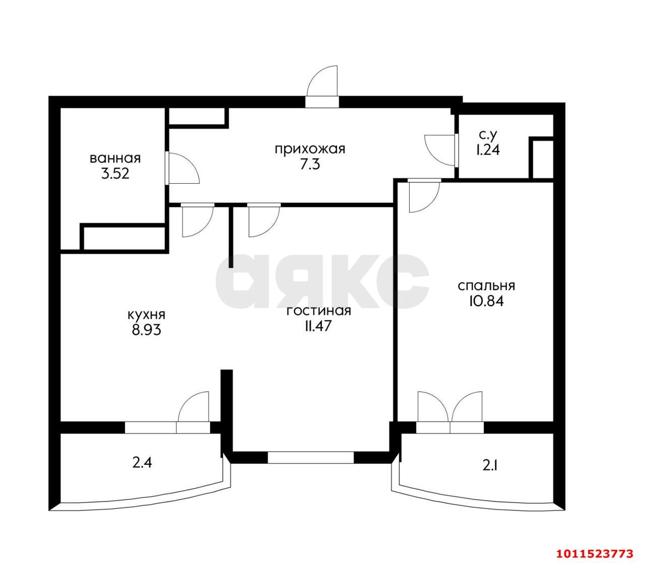 Фото №4: 2-комнатная квартира 54 м² - Краснодар, Прикубанский внутригородской округ, ЖК Лучший, мкр. имени Петра Метальникова, ул. Петра Метальникова, 38