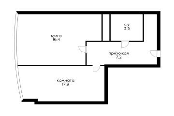 Фото №5: 1-комнатная квартира 45 м² - Краснодар, мкр. жилой комплекс Цветы, ул. Круговая, 4Вк7