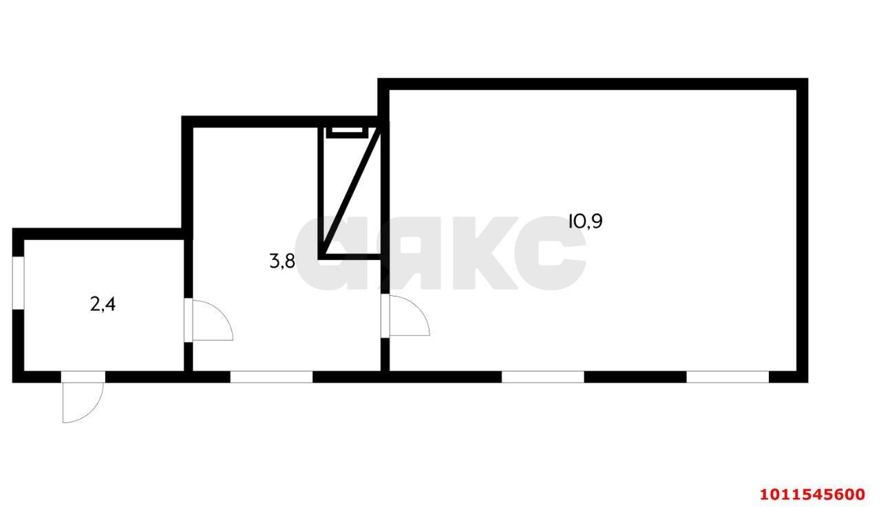 Фото №2: 1-комнатная квартира 17 м² - Краснодар, Центральный, ул. Гоголя, 89